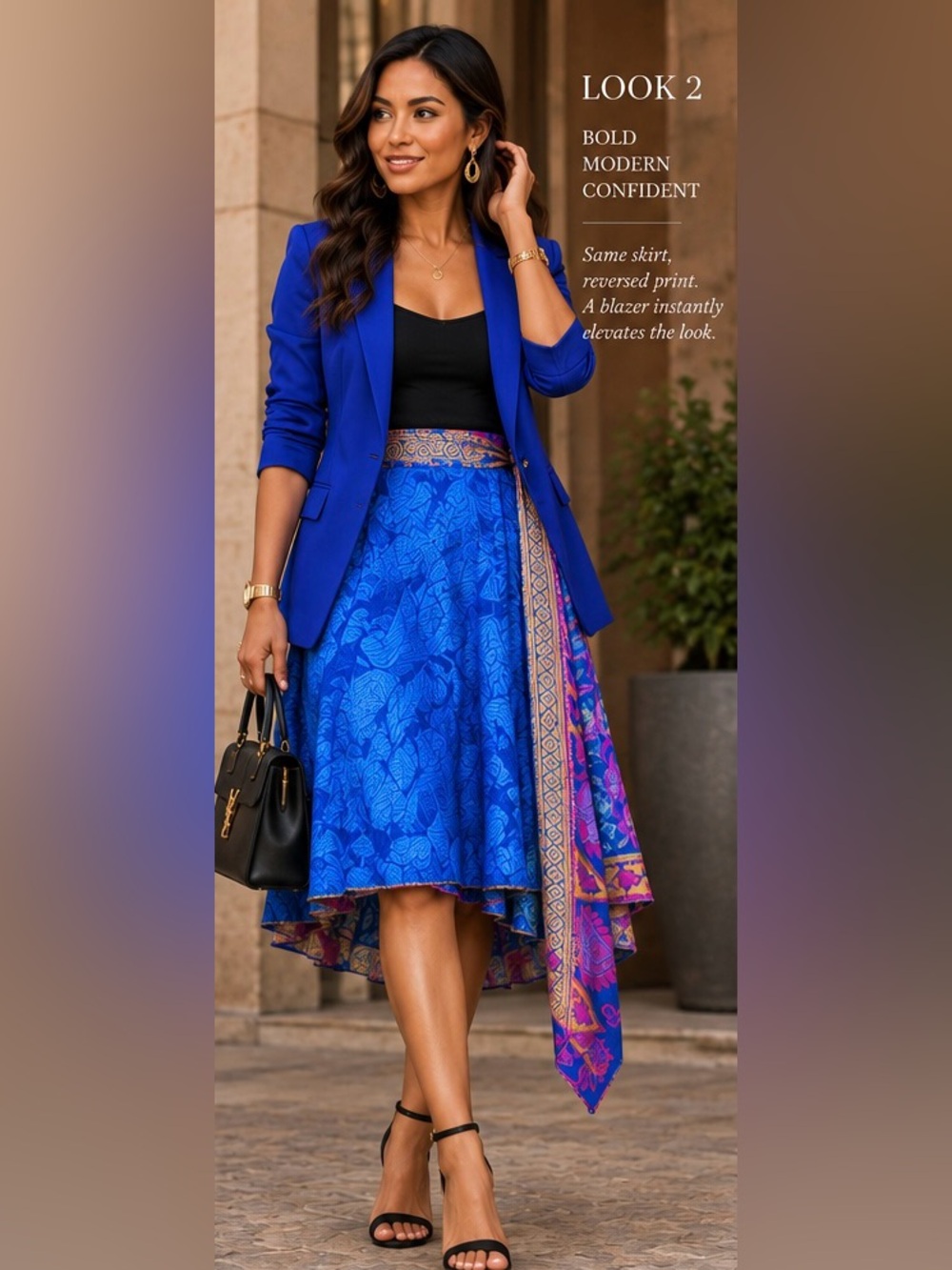 Royal Reversible Indian recycled Silk Wrap Skirt